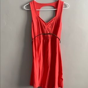 Coral dress with belt